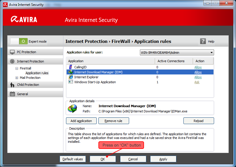 Avira Internet Security settings 3